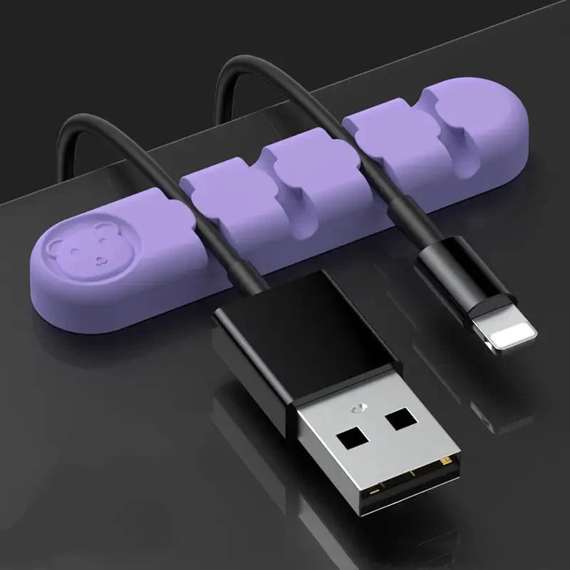 Bear Silicone Wire Organizer Storage Purple Wire Organizer - Tophatter Daily Deals